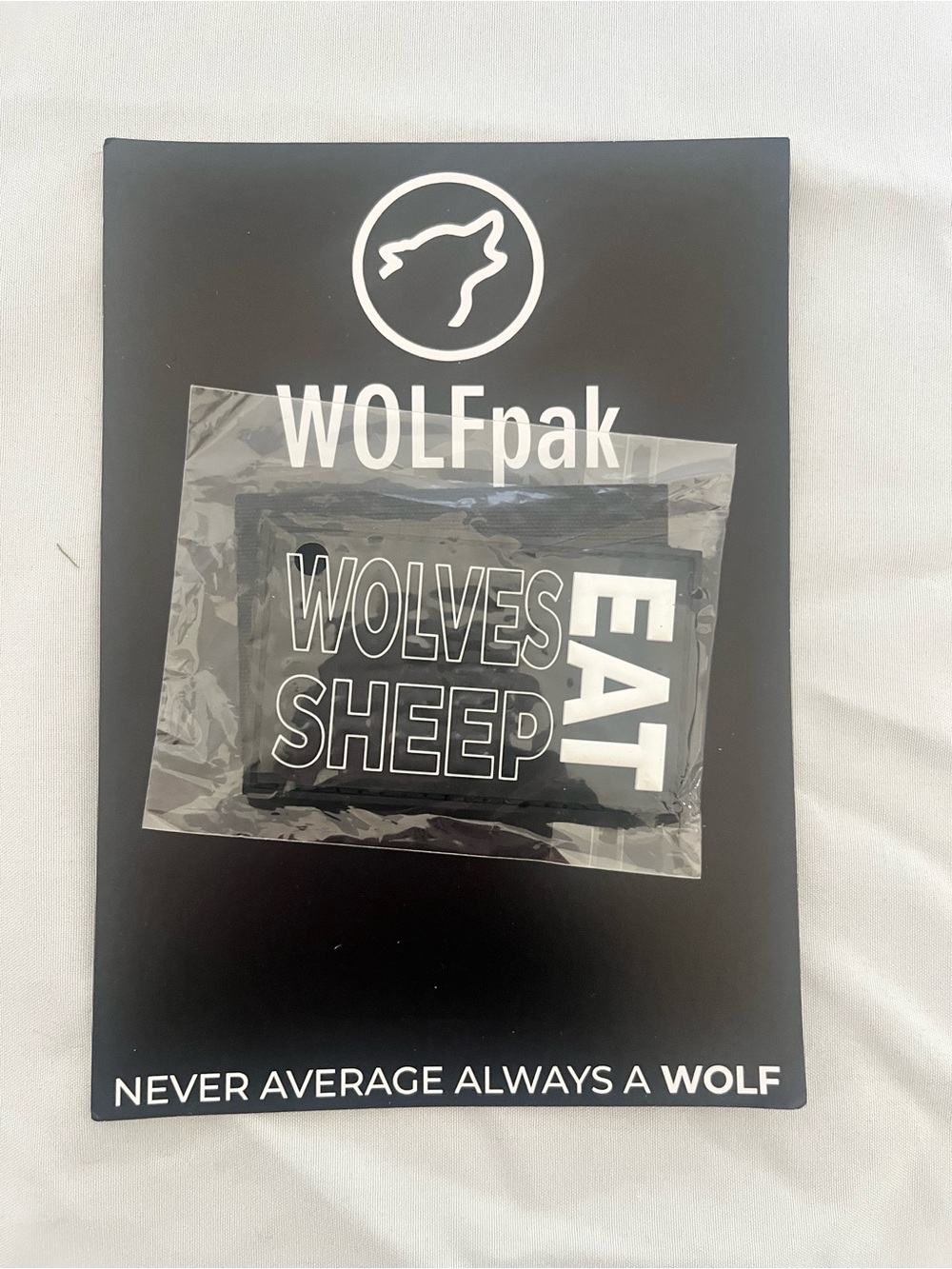 WOLFpak Black 'Wolves Eat Sheep' Patch brand new